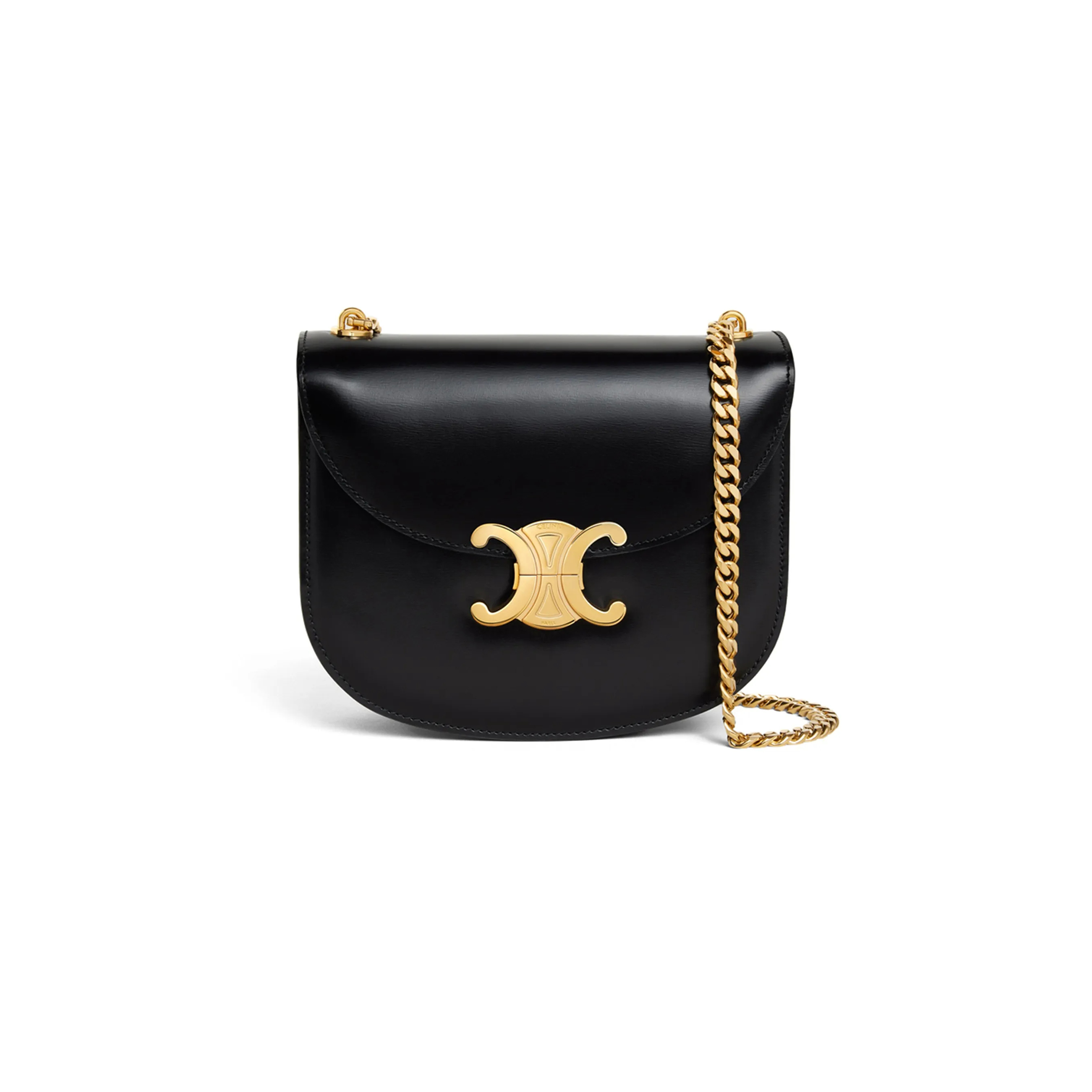 CELINE CHAIN BAG IN TEEN BESACE TRIOMPHE SHINY CALFSKIN 110973BF4.38NO (18.5*16*6cm)